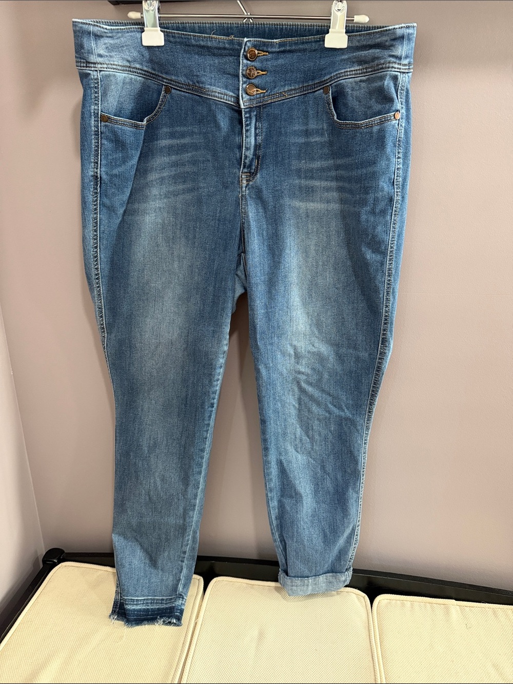 Lane Bryant Women’s Blue Denim Jeans - High Rise Super Stretch Skinny
